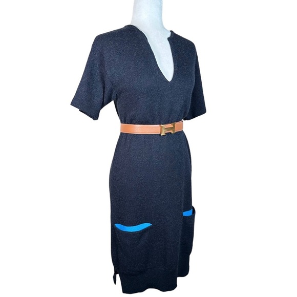 HERMES 100% Cashmere Knit Key Neck Shift Dress - Picture 2 of 15